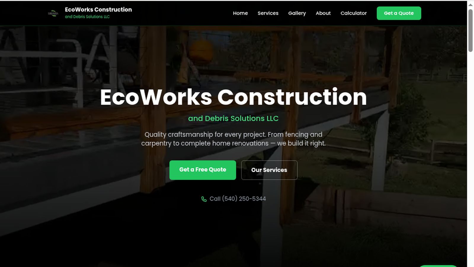 EcoWorks Construction - Built by Zaxx Tech