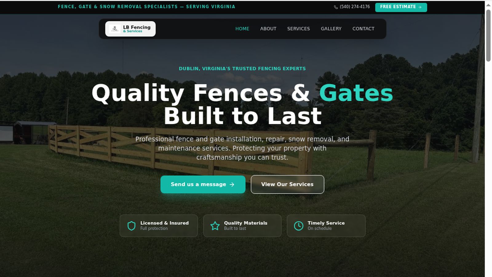 LB Fencing & Services - Built by Zaxx Tech