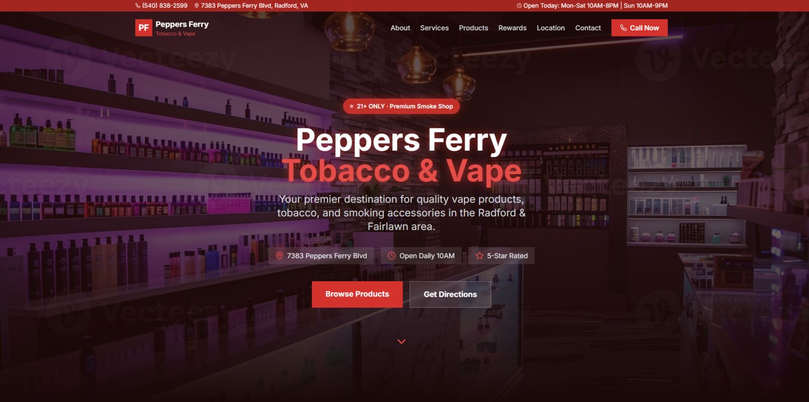 Peppers Ferry Tobacco & Vape - Built by Zaxx Tech
